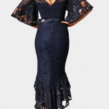 Виктория - Миди Рокля от Дантела с Деколте във Формата на Сърце