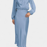 Десислава - Рокля с Висок Яка и Цветни Детайли