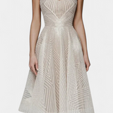 Магдалена - Дълга Рокля с Бродерия и А Силует