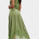 Петя - Миди Пола с Дантелени Детайли и Асиметричен Подгъв