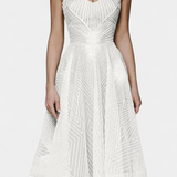 Магдалена - Дълга Рокля с Бродерия и А Силует