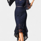 Виктория - Миди Рокля от Дантела с Деколте във Формата на Сърце