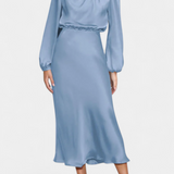 Десислава - Рокля с Висок Яка и Цветни Детайли