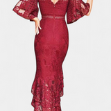 Виктория - Миди Рокля от Дантела с Деколте във Формата на Сърце