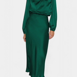 Десислава - Рокля с Висок Яка и Цветни Детайли