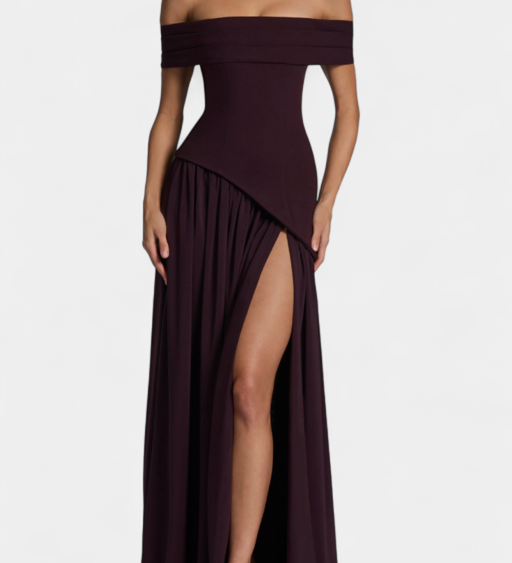 Деница - Рокля без Ръкави от Шифон с Боков Разрез