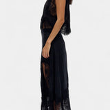 Петя - Миди Пола с Дантелени Детайли и Асиметричен Подгъв