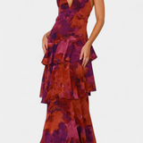 Гергана - Рокля от Шифон с V-Изрез и Пухкави Ръкави