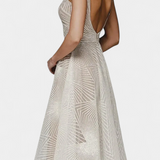 Магдалена - Дълга Рокля с Бродерия и А Силует