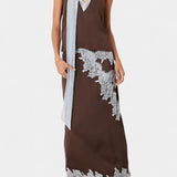 Надежда - Комплект Топ и Пола с Контрастни Чипкови Пана