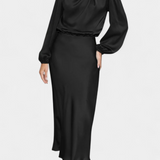 Десислава - Рокля с Висок Яка и Цветни Детайли