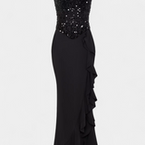 Весела - Миди Рокля с Корсет и Асиметрични Волани