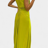 Надежда - Макси Рокля с Плисировки и Страничен Изрез