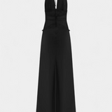 Ралица - Рокля с Халтер Изрез и Прозрачен Чипков Струк