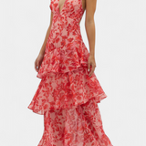 Гергана - Рокля от Шифон с V-Изрез и Пухкави Ръкави