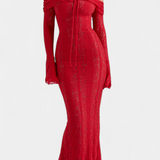 Теодора - рокля "Josipa" с открити рамена от Дантела