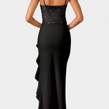 Весела - Миди Рокля с Корсет и Асиметрични Волани