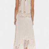 Петя - Миди Пола с Дантелени Детайли и Асиметричен Подгъв