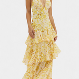 Гергана - Рокля от Шифон с V-Изрез и Пухкави Ръкави