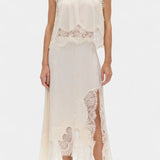 Петя - Миди Пола с Дантелени Детайли и Асиметричен Подгъв