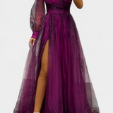 Емилия - Рокля от Шифон с Открито Рамо и Обемен Цвете