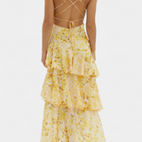 Гергана - Рокля от Шифон с V-Изрез и Пухкави Ръкави