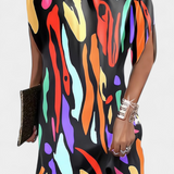 Зорница - Миди Рокля Без Временски Рамки с Кръгло Деколте