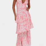 Гергана - Рокля от Шифон с V-Изрез и Пухкави Ръкави