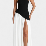 Деница - Рокля без Ръкави от Шифон с Боков Разрез