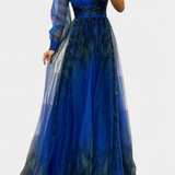 Емилия - Рокля от Шифон с Открито Рамо и Обемен Цвете