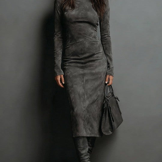 Яна - Миди сукня от велур Фросина