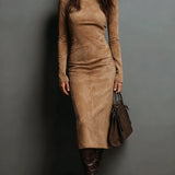 Яна - Миди сукня от велур Фросина