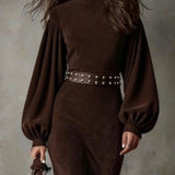 Десислава - Миди рокля от винтидж велур