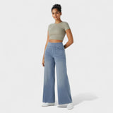 Мира - Дънкови панталони с широк крачол