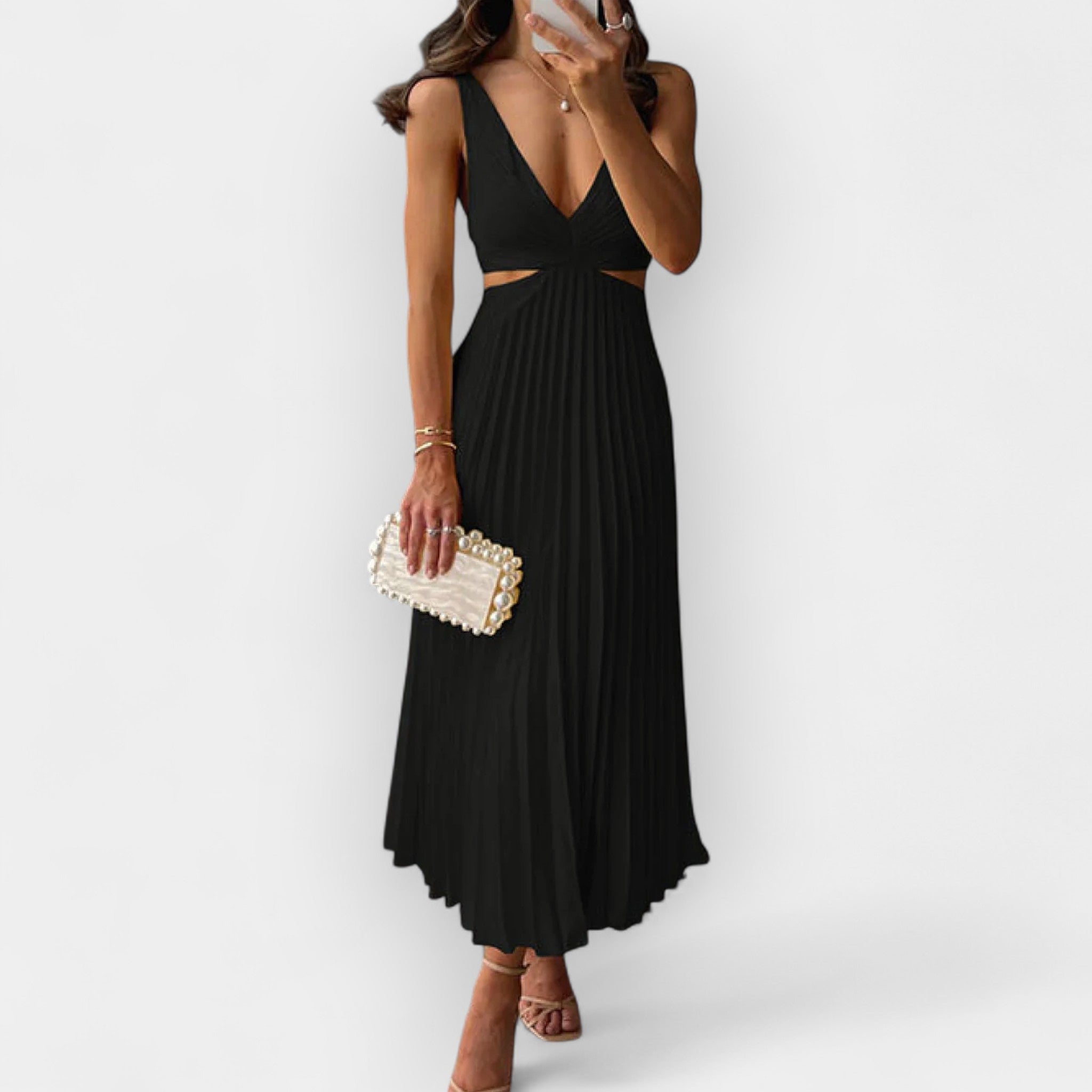 Татяна - Миди рокля от сатен