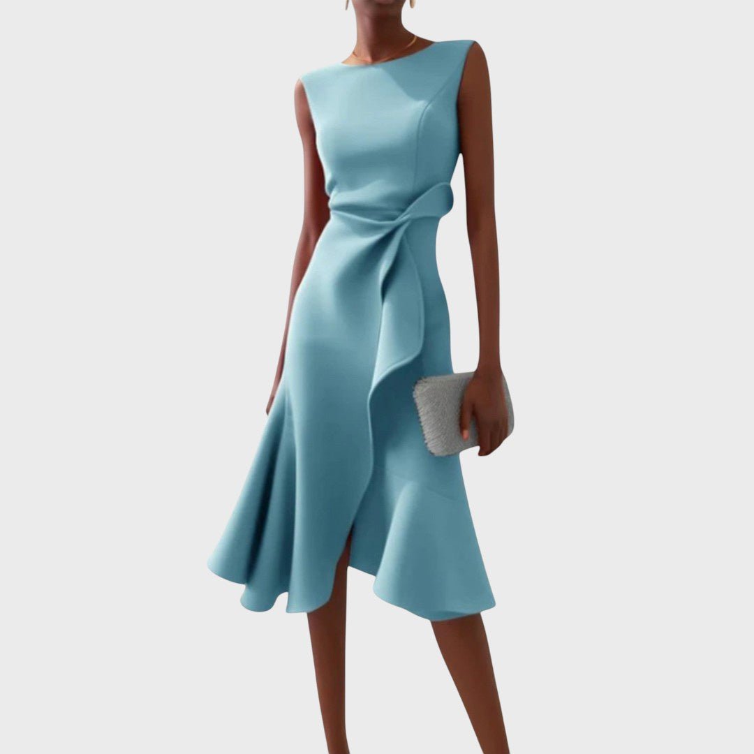 Десислава - Наборна асиметрична миди рокля