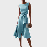 Десислава - Наборна асиметрична миди рокля