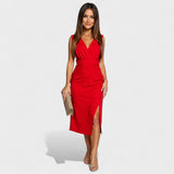 Ралица - Миди рокля с разрез