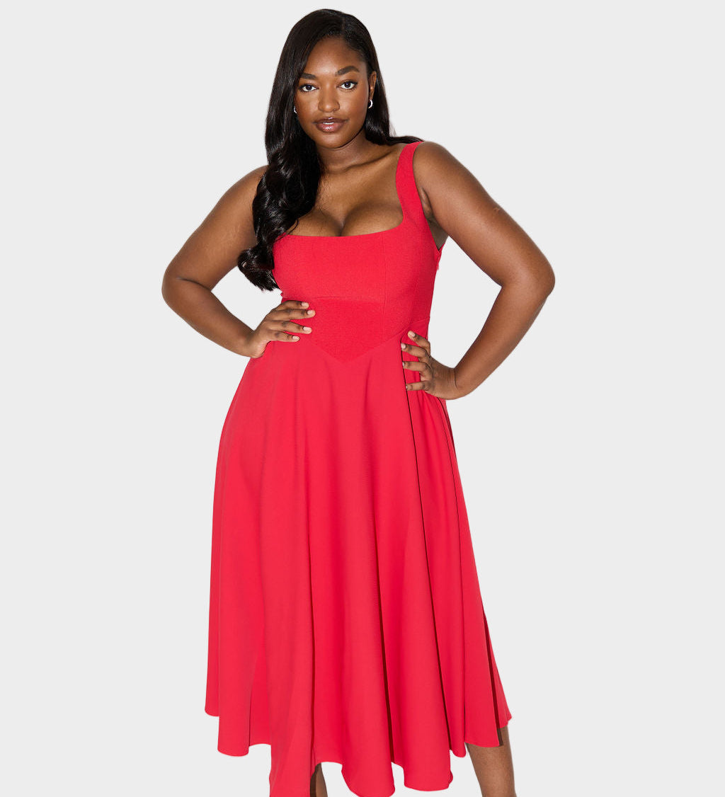 Десислава - Въздушна Миди Рокля с Елегантна Линия и Природно Движение