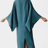 Виктория - Кимоно рокля от лен и памук с пояс