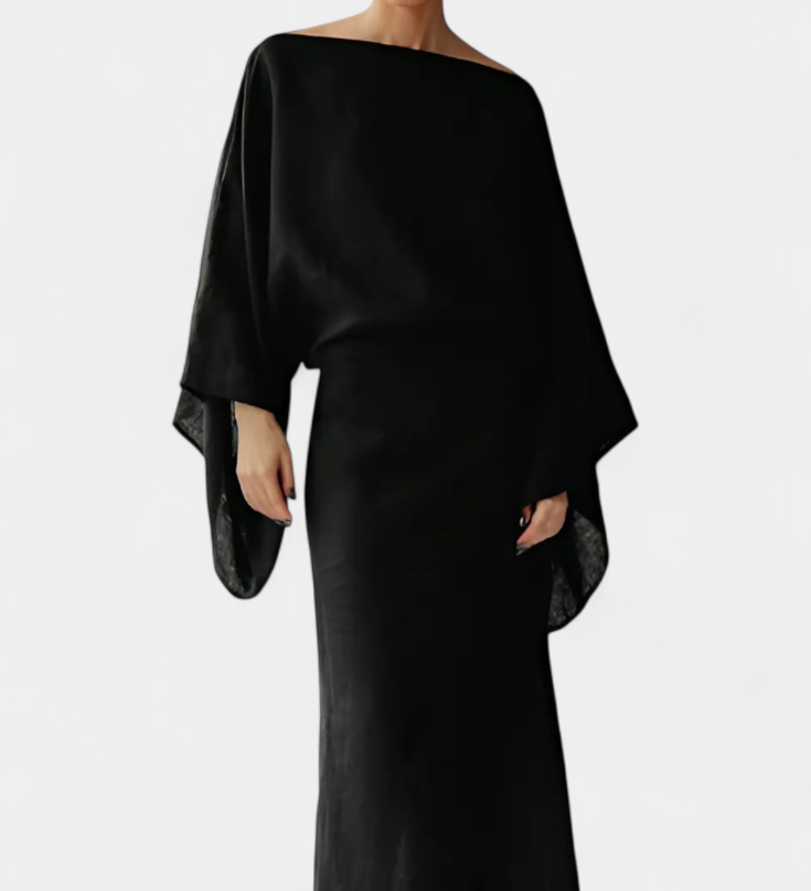 Виктория - Кимоно рокля от лен и памук с пояс