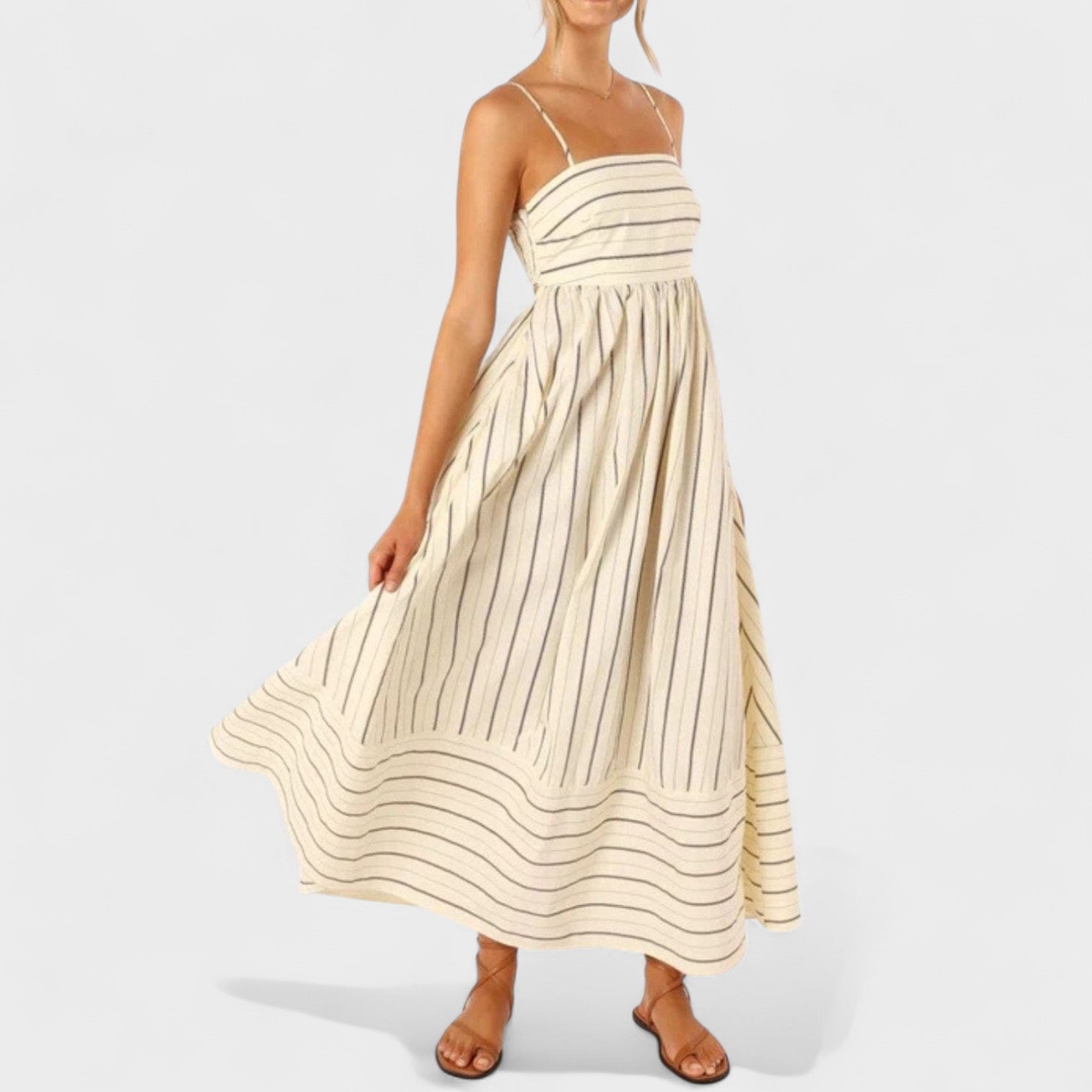 Магдалена - Дълга рокля с райета