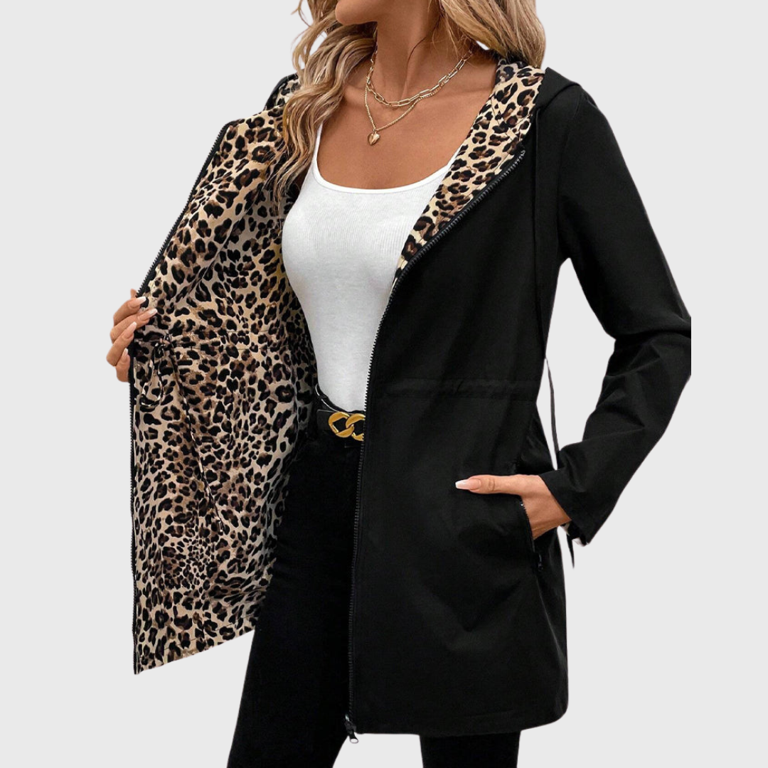 Евгения - Двулицево палто с леопардов принт
